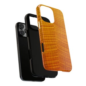 RELIC Series Tiger Flamed Maple Wood Guitar Finish Phone Case - FAUX Wood Sunburst Protective Tough Case Gibson, Suhr, Strat image 3