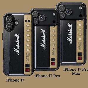 Custodia rigida per amplificatore per chitarra rock, testata per amplificatore Marshall JCM800 classica nera Rock and Roll, custodia protettiva per telefono, regalo per chitarrista iPhone 17