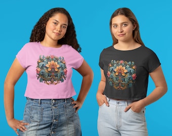 Rosemaling Floral Comfort Colors Tee: Skandinavisches Cottagecore Shirt