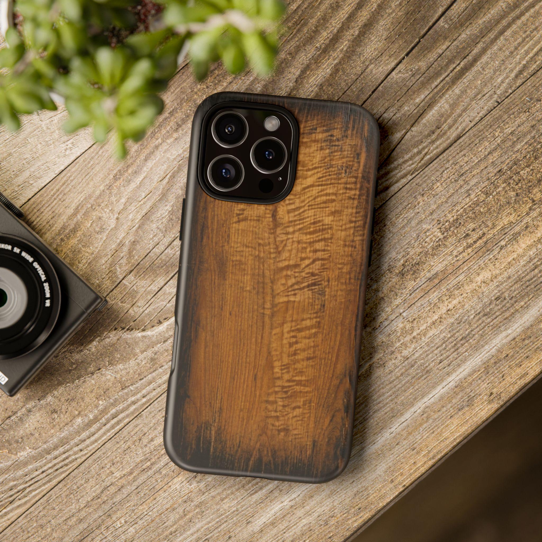 RELIC サンバースト ギター仕上げ スマホケース - フェイクウッド 2色