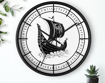 Viking Long Boat Wall Clock Scandinavian Norwegian Swedish Clock Kitchen