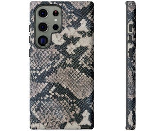Python Print Phone Case: Modischer Leder-Look, Dual-Layer-Schutz
