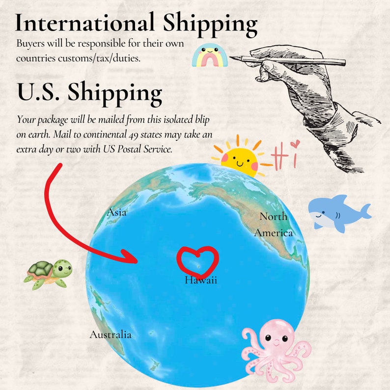 A picture showing Global and domestic shipping services for the United States, and international delivery.