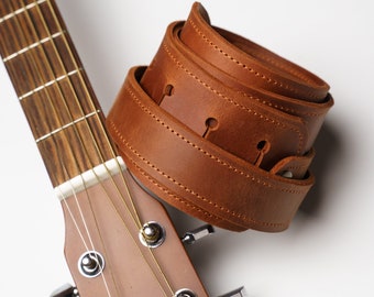 Custom guitar strap with logo,Leather guitar strap personalized,Guitarist gift,mMusician gifts for him,Engraved guitar strap