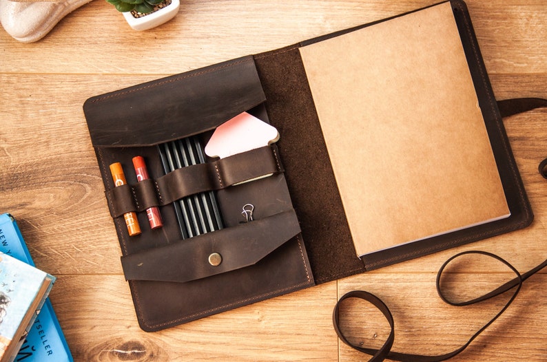 Leather Notebook Refillablenotebook Cover Leathermens Etsy