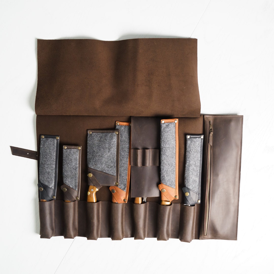 Chef Knife Roll,chef Knife Bag,leather Knife Bag,knife Roll Leather