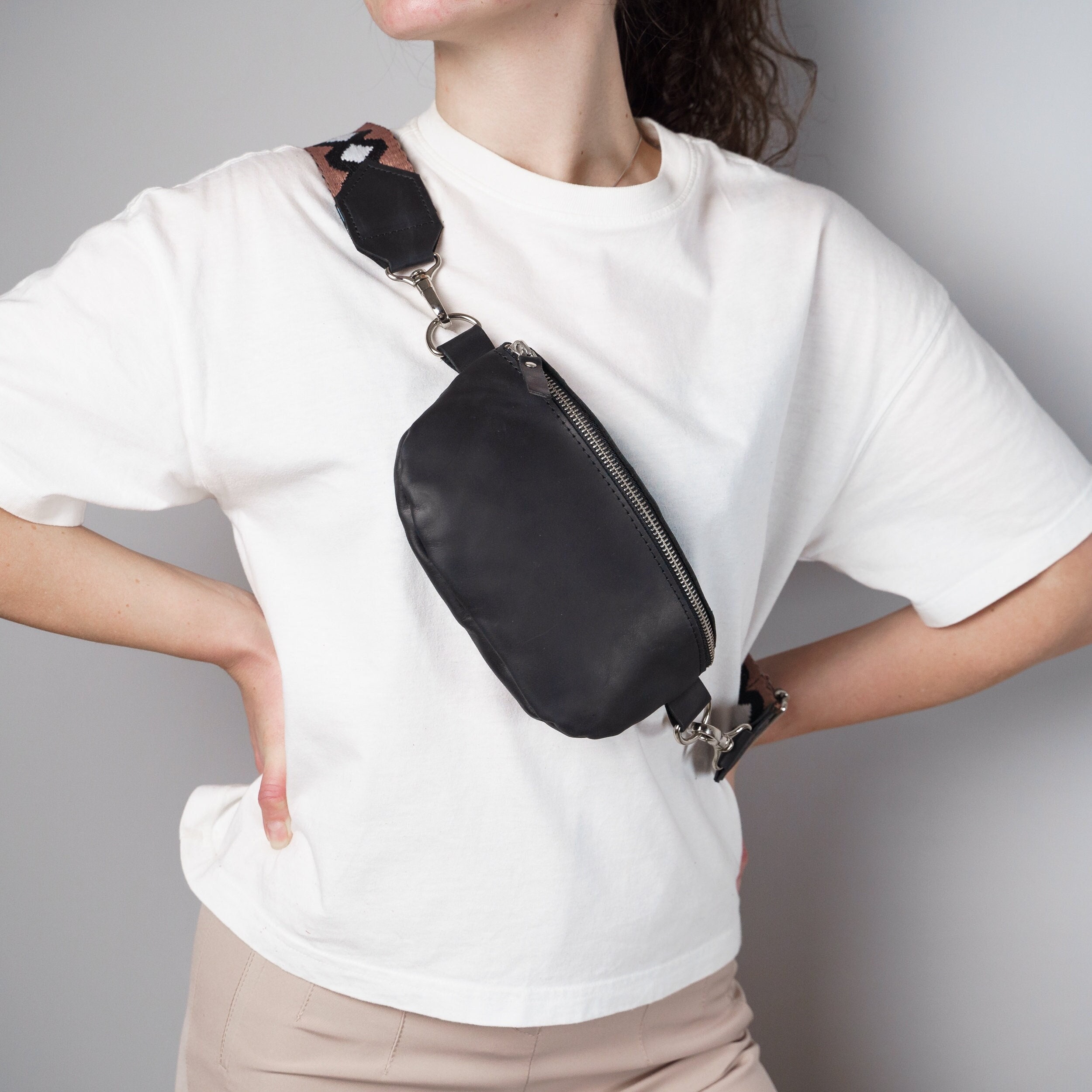 Women's Waist Bag Leather, Fanny Pack Shoulder Chain