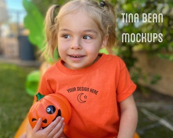 Kids T-Shirt Mockup / Kids Model Mockup / Halloween Kids Mockup / October Mockup