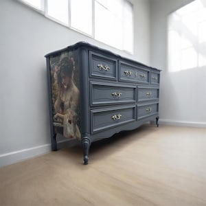 grey lingerie dresser Savannah Rustic 6-Drawer Lingerie Dresser