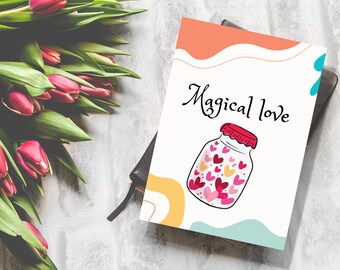 Magical love ,Valentine&#39;s day card ,Gift for special person, Instant download