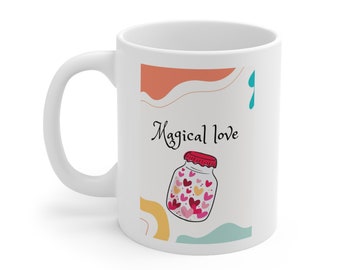 Ceramic Coffee Cups, Gift cup ,Magical Love 11oz, 15oz
