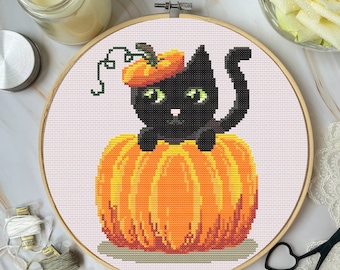 Pumpkin Spice Void Kitty - Cross Stitch Pattern
