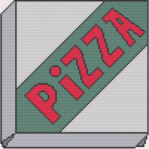 Krusty Krab Pizza Box Cross Stitch Pattern - Etsy