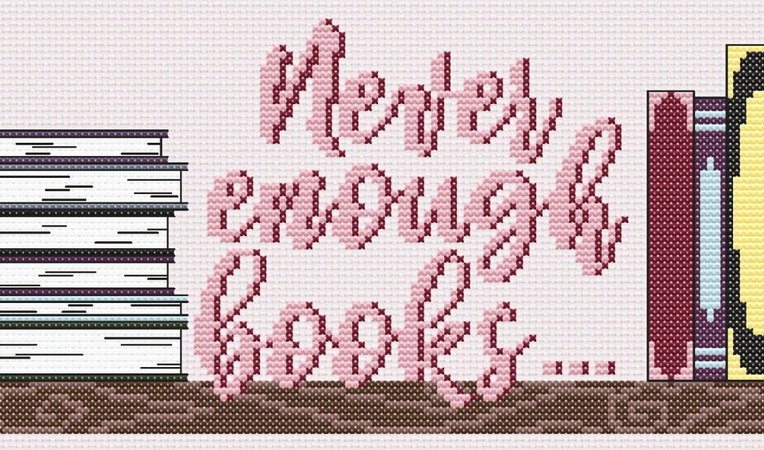 Bookshelf Cross Stitch Pattern Etsy