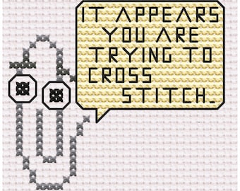 Microsoft Clippy de los 90 - Patrón de punto de cruz