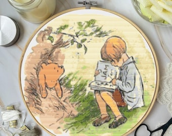 Reading to Pooh - Cross Stitch Pattern