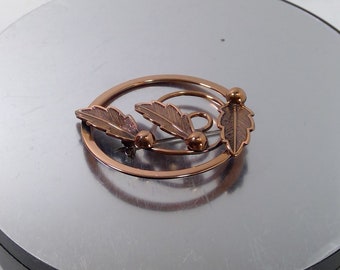 J197S. Vintage signed Bell copper brooch