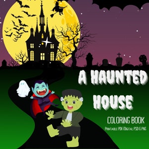 24 Halloween Coloring Pages for Adults and Children - Printable - Instant Digital Download