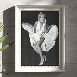 Marilyn Monroe-kruissteekpatroon, beroemde foto, Americana, Hollywood