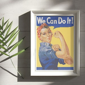 Rosie the Riveter, Cross Stitch Pattern, Famous Painting, Americana, Nostalgia