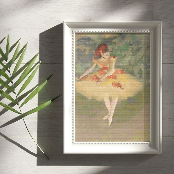 Danseuse Faisant de Pointes by Edgar Degas, Cross Stitch Pattern, Famous Painting, Ballerina, Dancer