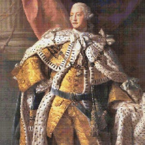Jorge III na Coroação por Allan Ramsay, padrão de ponto cruz