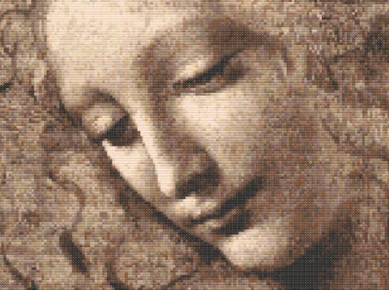La Scapligliata by Leonardo Da Vinci, Cross Stitch Pattern, Famous