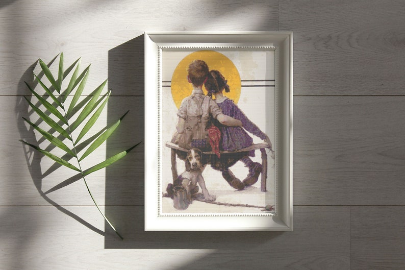 Sunset by Norman Rockwell, Cross Stitch Pattern, Famous Painting