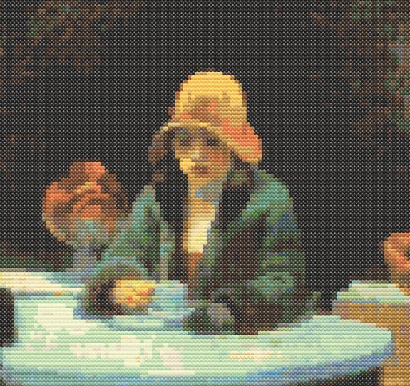 Automat by Edward Hopper, Cross Stitch Pattern, Famous Painting Etsy