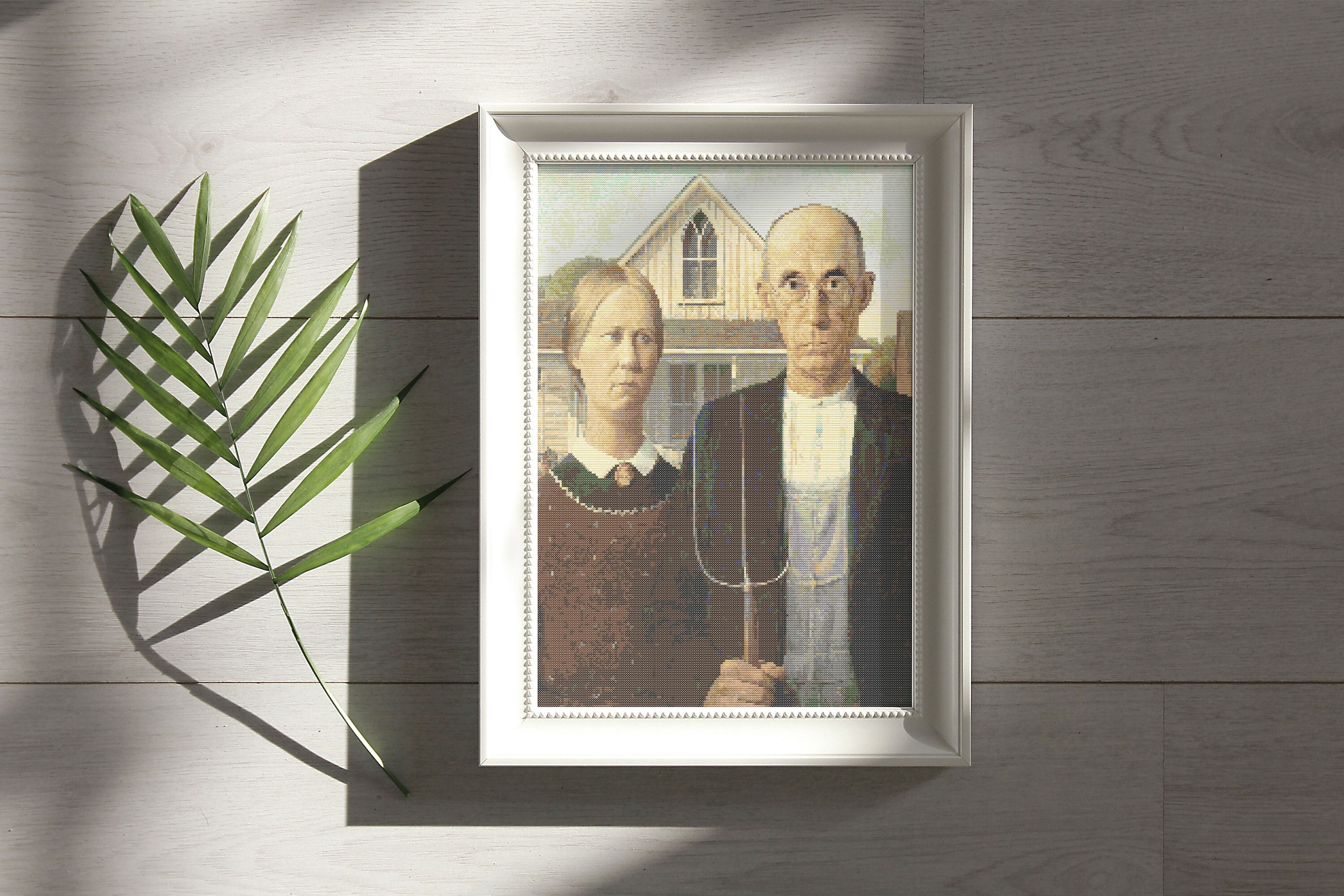 American Gothic by Grant Wood, Cross Stitch Pattern, Famous