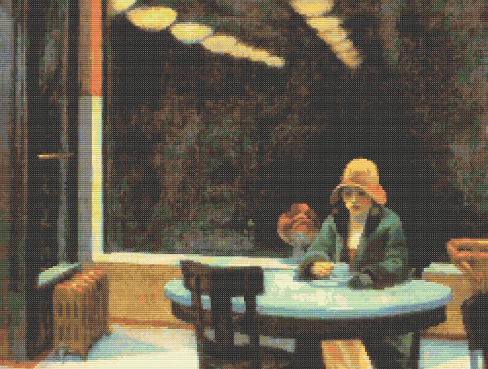 Automat by Edward Hopper, Cross Stitch Pattern, Famous Painting Etsy