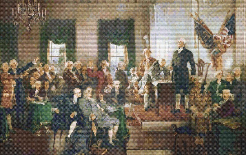 Constitution Pattern Signing of the Constitution by Howard Chandler Christy, Cross Stitch ...