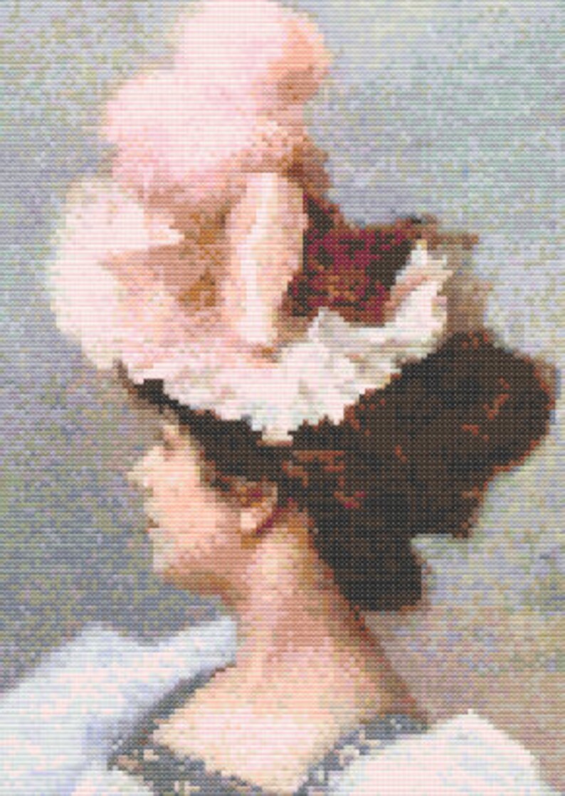 At the Grand Prix by Frederik Hendrik Kaemmerer, Cross Stitch Pattern