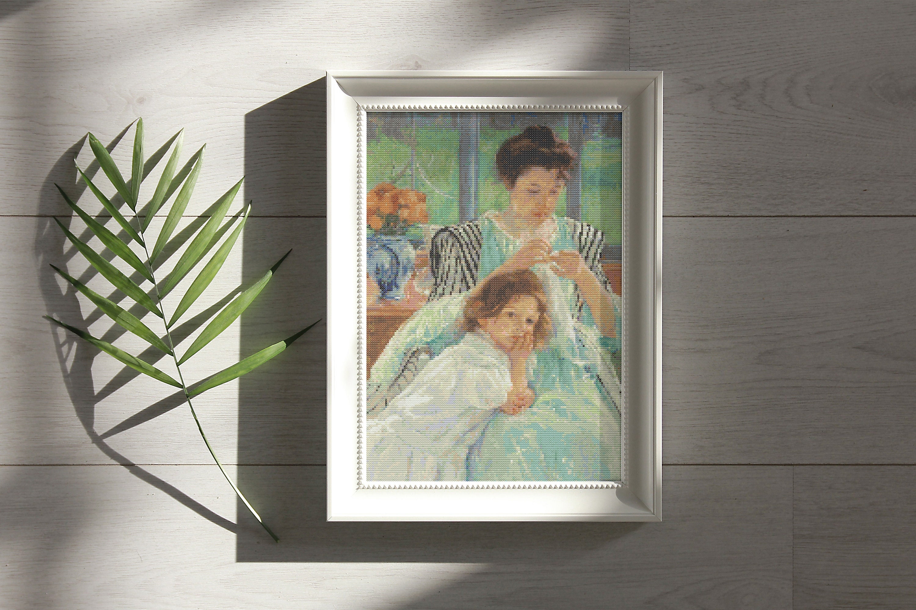 Framed Paint by Number Kit, Tropical Woman Girl Painting by