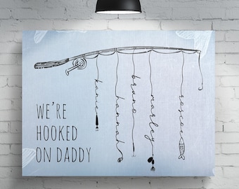 Spersonalizowany obraz na płótnie „Hooked On Daddy”, prezent na Dzień Ojca