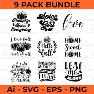 Fall SVG Bundle: Pumpkin, Halloween, Thanksgiving Designs (Digital Download)