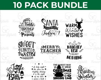 Christmas SVG Design Bundle: Holiday Cut Files (Digital Download)