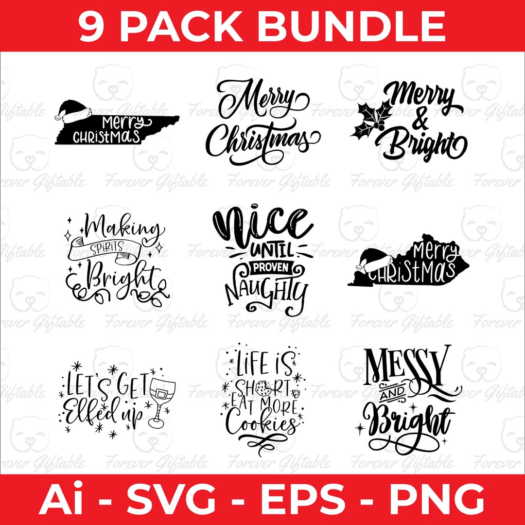 Christmas SVG Design Bundle: Holiday Cut Files (digital Download) - Etsy