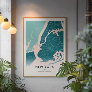 Premium poster kaartoverzicht New York