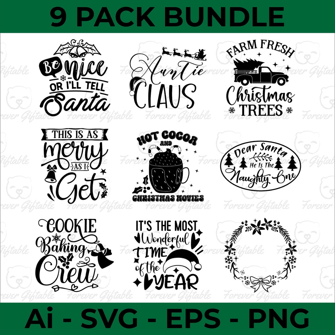 Christmas SVG Design Bundle: Holiday Cut Files (digital Download) - Etsy
