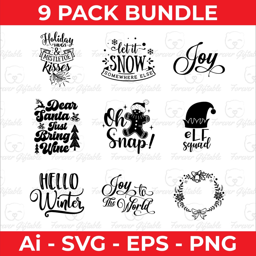 Christmas SVG Design Bundle: Holiday Cut Files (digital Download) - Etsy