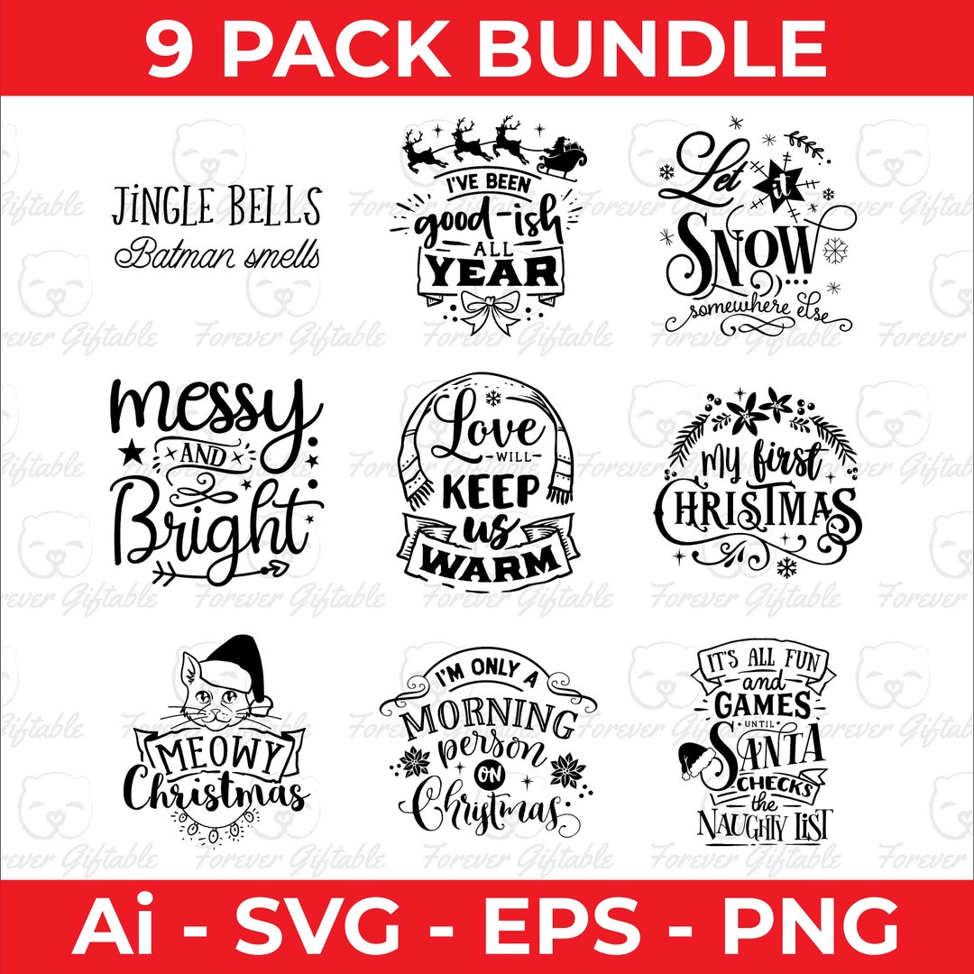 Christmas SVG Design Bundle: Holiday Cut Files (digital Download) - Etsy
