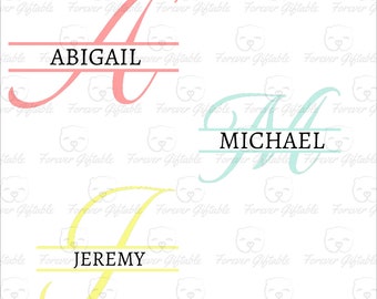 Split Monogram Alphabet SVG: Cricut & Silhouette Cut File (26 Files)