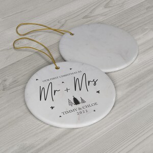 Personalized Mr and Mrs Christmas Ornament - First Christmas Married Ornament - Our First Christmas Married as Mr and Mrs Ornament - Mr and