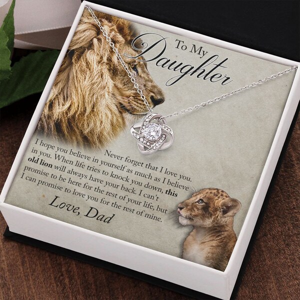 To My Daughter - Believe In Yourself - Love Knot Necklace - Foto 11