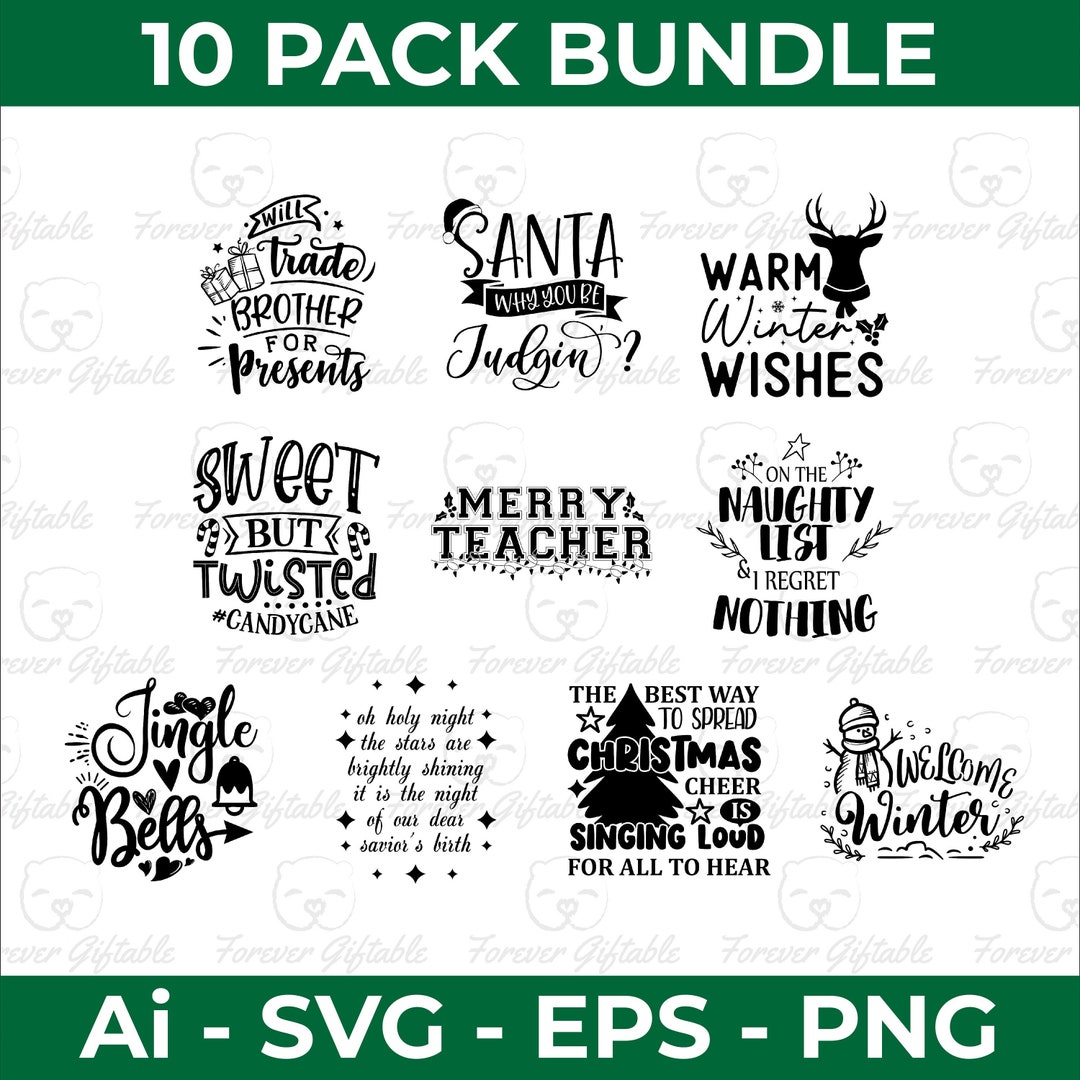 Christmas SVG Design Bundle: Holiday Cut Files (digital Download) - Etsy