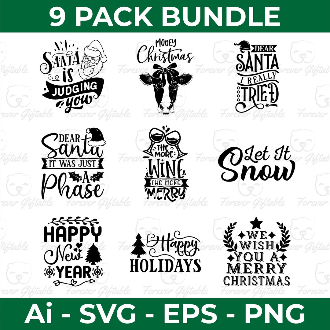 Christmas SVG Design Bundle: Holiday Cut Files (digital Download) - Etsy