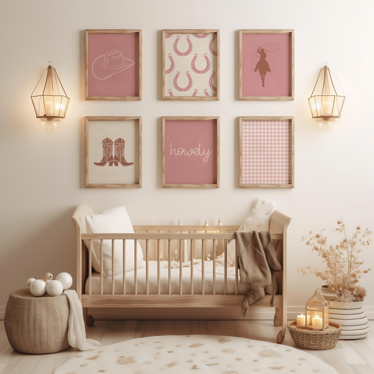 Cowgirl Nursery Wall Art Set – Pink Western Printable Decor, Baby Girl ...