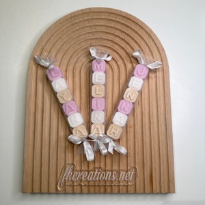 Scented soap skewers with inscription of your choice