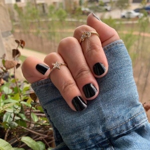 Black Nail Wraps, Nail Strips, Nail Stickers, Nail Art, Nail Decal, Nail Polish